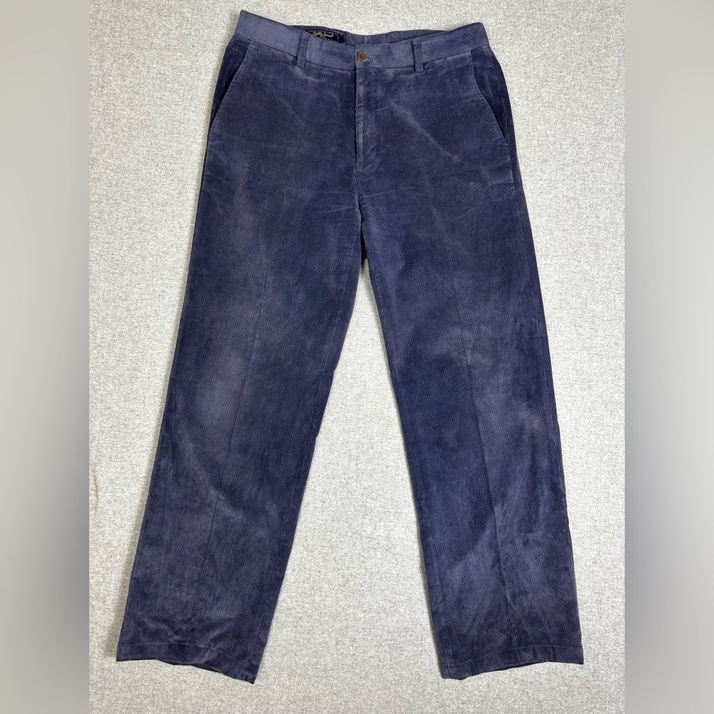 Bobby Jones Players Corduroy Pant Mens 34x29 Purple Classic Casual Dress Pockets